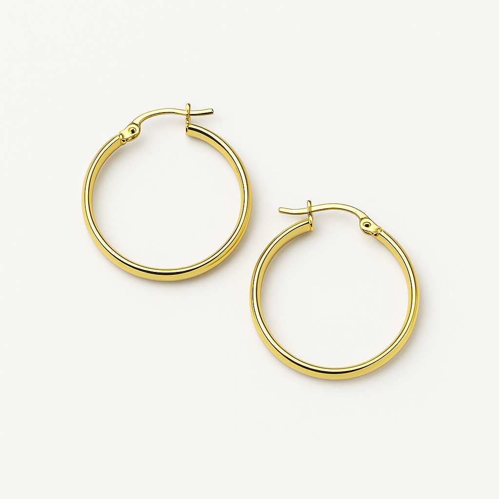 GOLDEN FLAT HOOPS - OORBELLEN