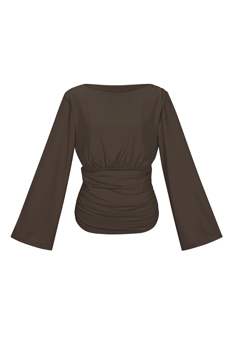 Fitted top with flared sleeves