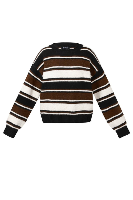 Polyester fiber (polyester) Knit sweaters Stripes Casual Fall/Winter  Clothes