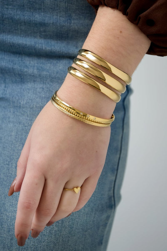 Stainless Steel Bangles lines Casual Daily Simple Series Women's jewelry