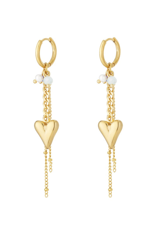 Heart drop earrings