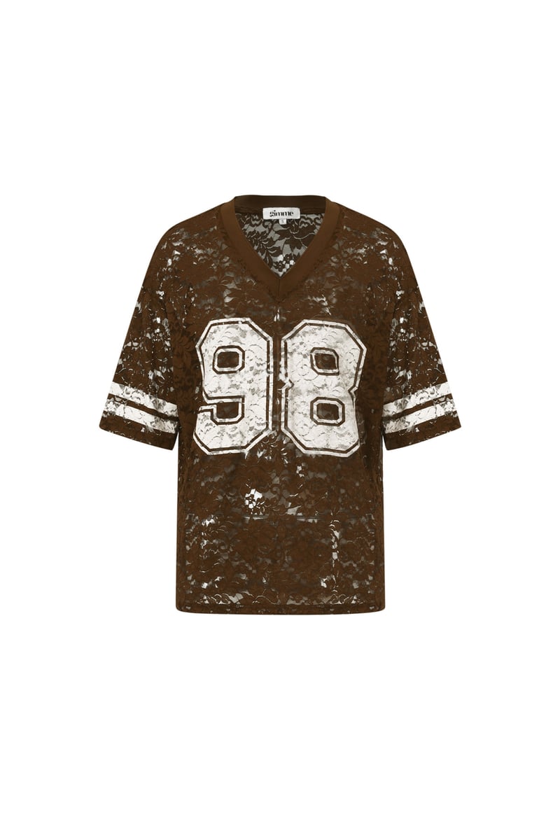 V-Neck Lace American T-shirt