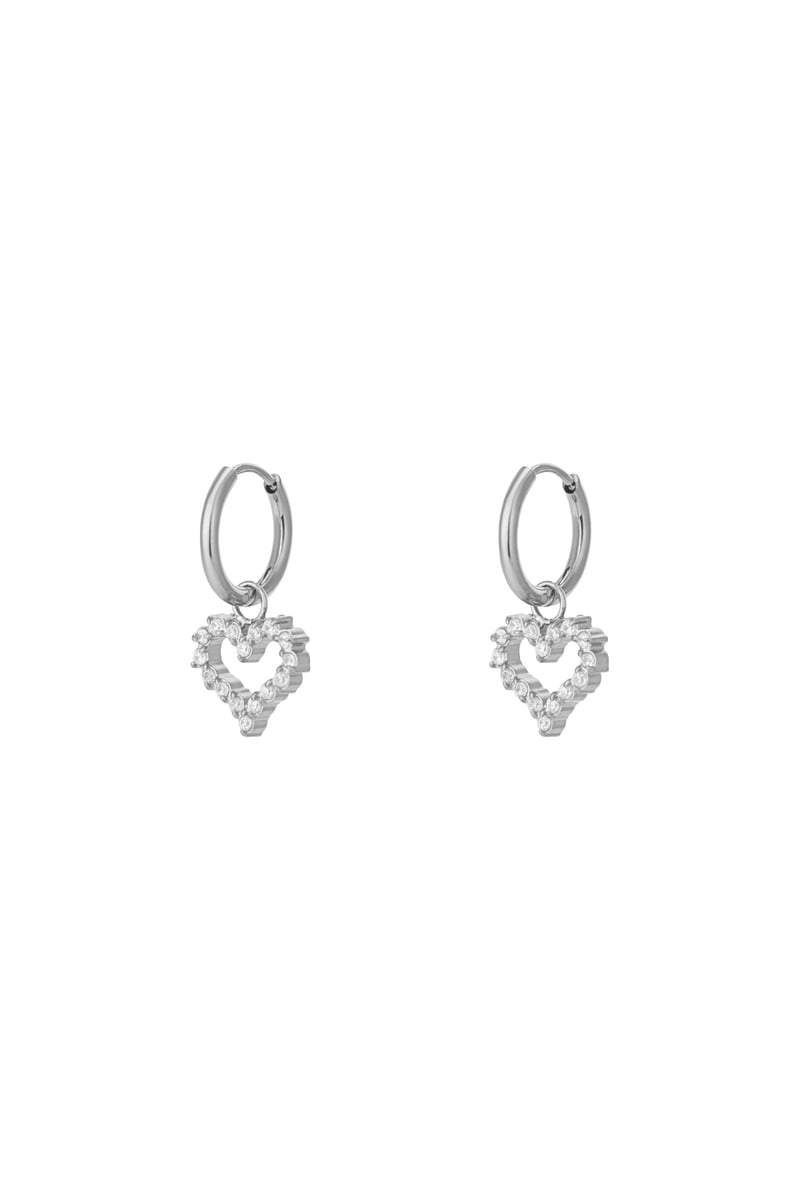 Rhinestone heart Earring