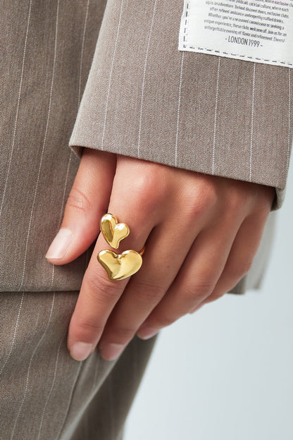 DOUBLE LOVE RING - GOUDEN RING