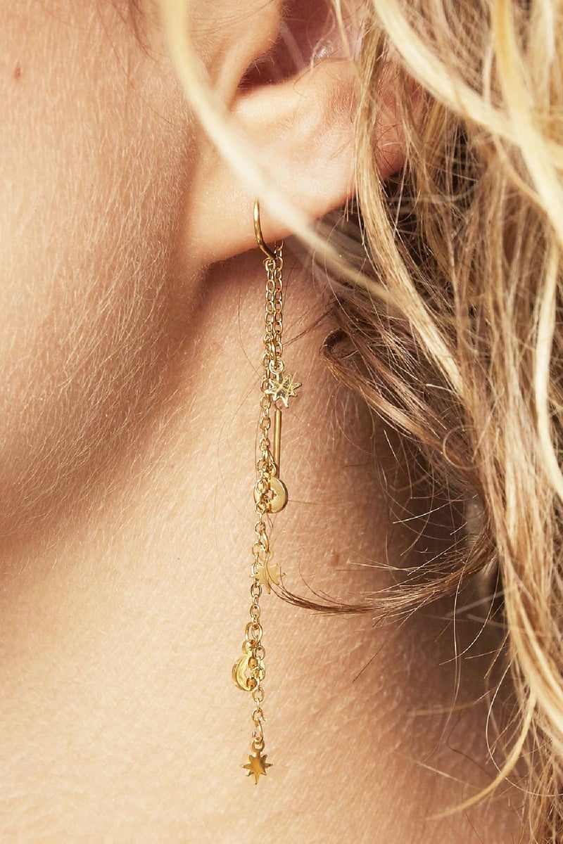 Earrings Starstruck Gold Color Stainless Steel