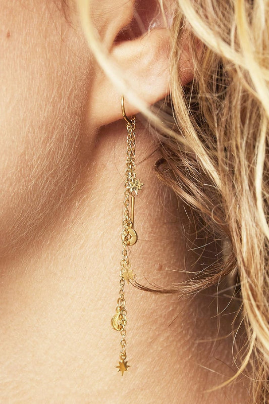 Earrings Starstruck Gold Color Stainless Steel