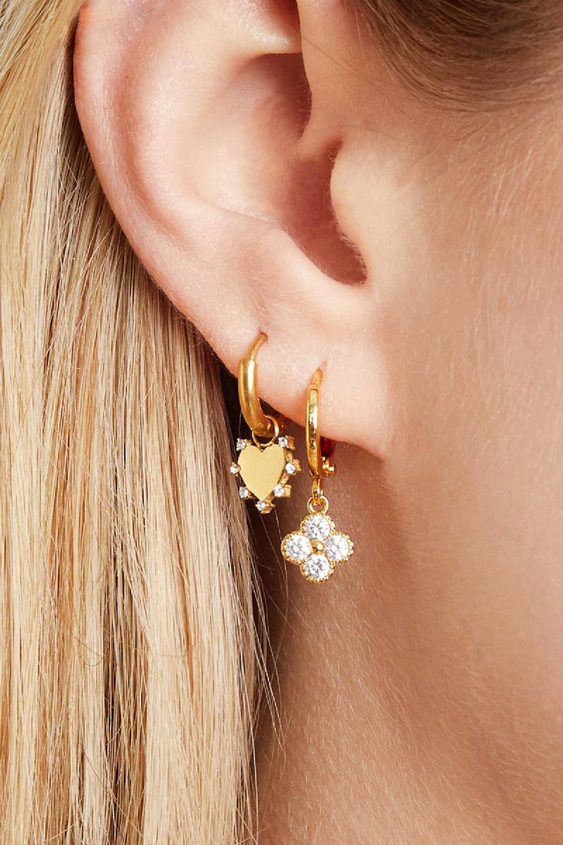 Earrings Clover Gold Color Copper