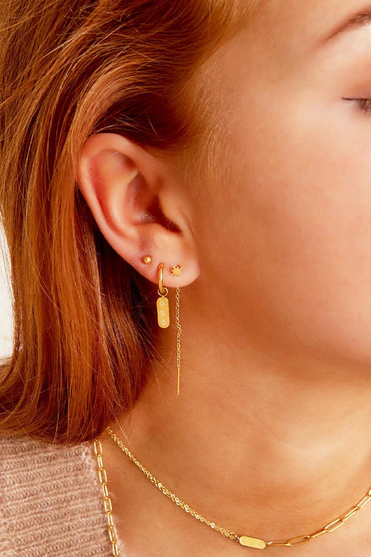 stainless steel earrings sun 