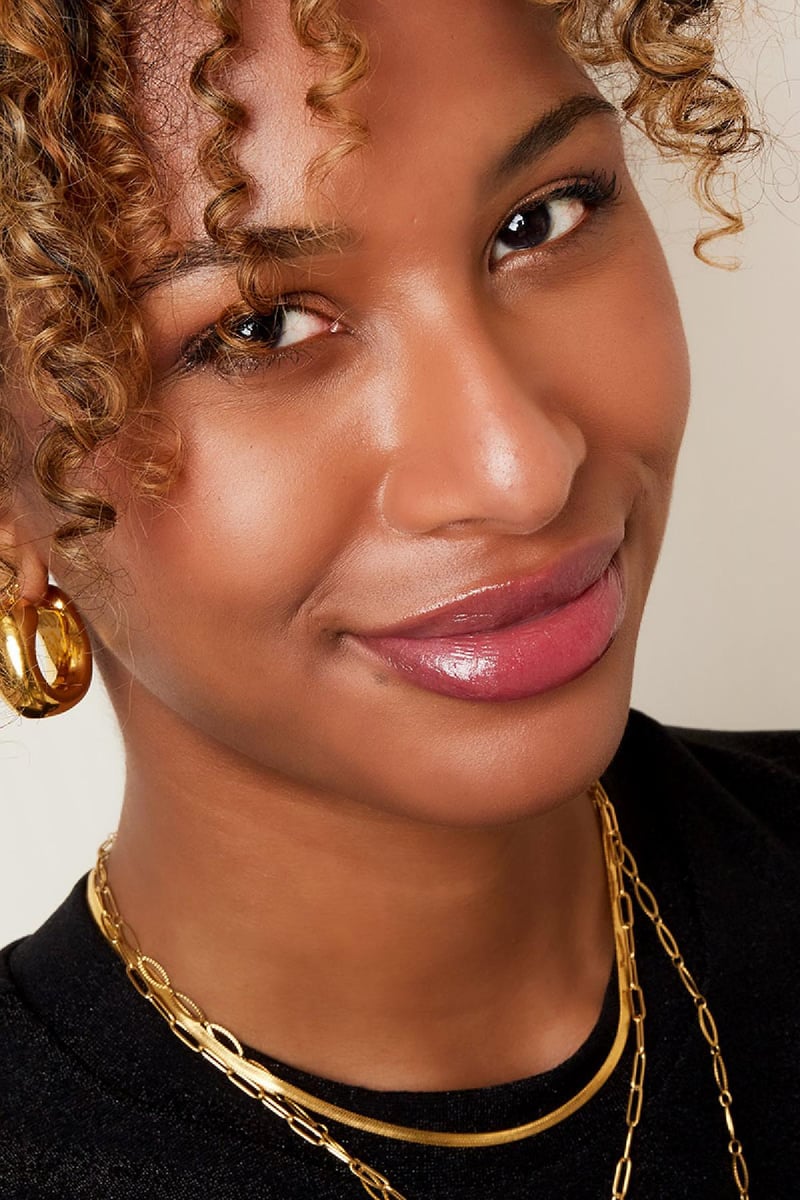 Bold hoop earrings Gold Color Stainless Steel