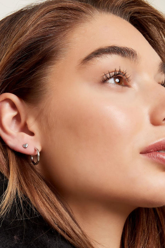 Creoles simple M Gold Color Stainless Steel