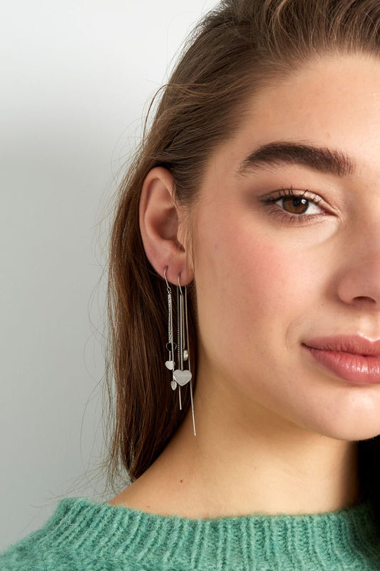 hanging heart earrings