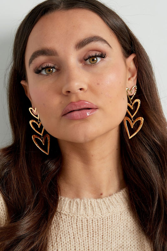 triple heart earring structure