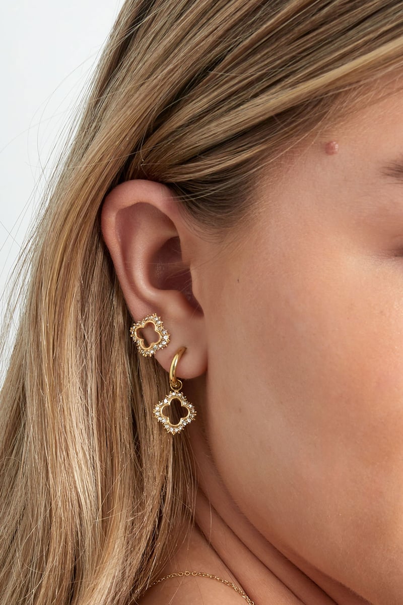 lucky diamond charm earrings