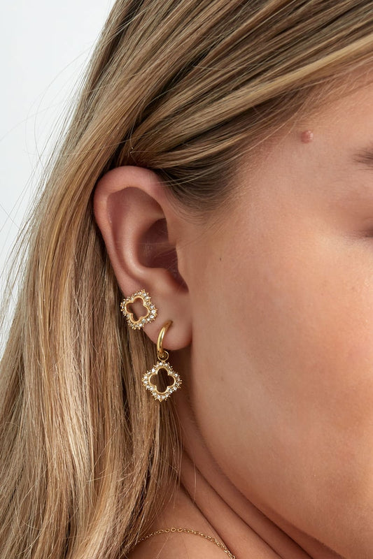 lucky diamond charm earrings