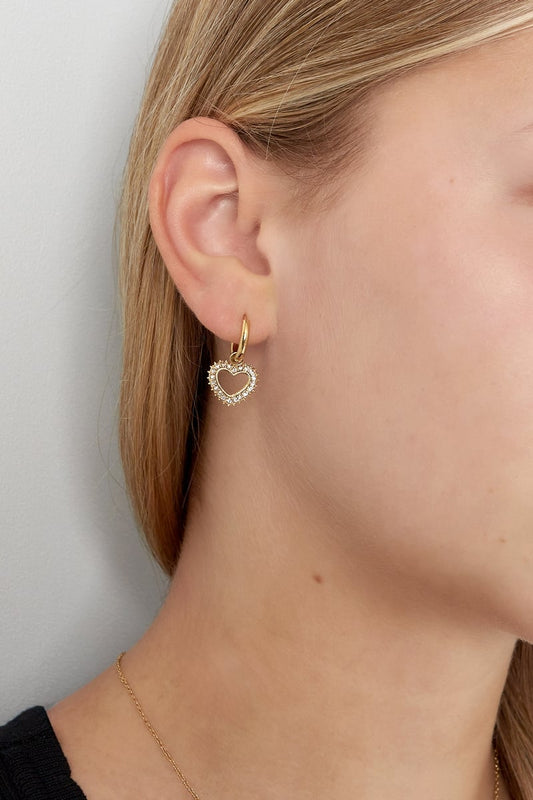 diamond heart earrings