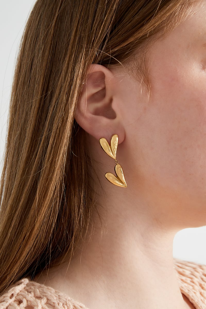 double heart earrings