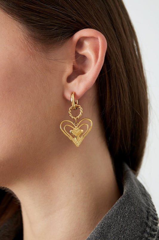 Earrings what's love - Gold colored