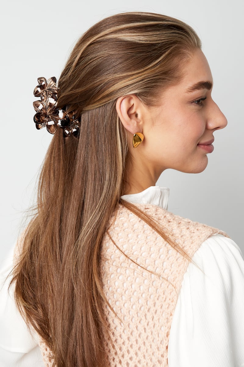 Wildflower hair clip - Brown