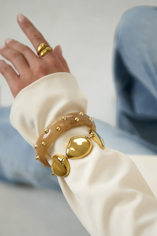 Necklace with rustic asymmetrical beads