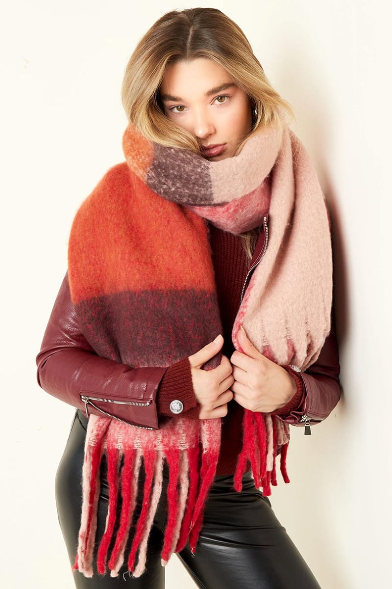 Scarf Winter Time Beige Polyester