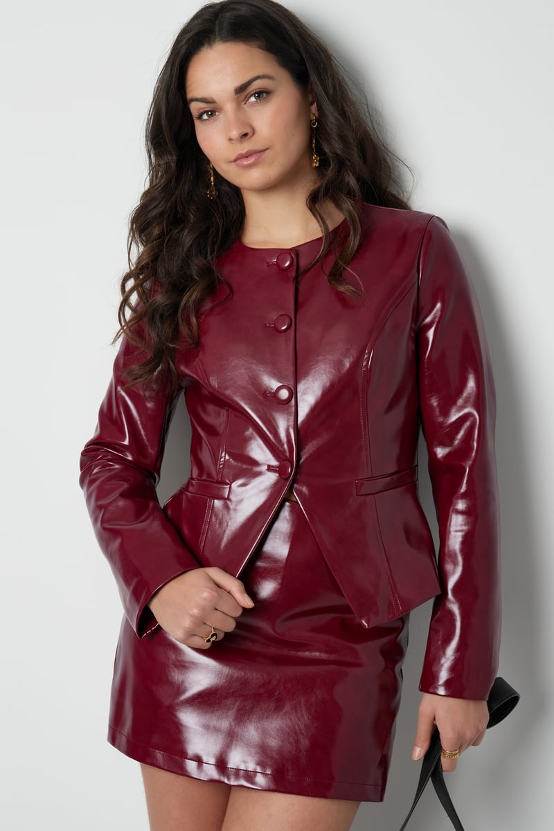 Trendy PU top - Black