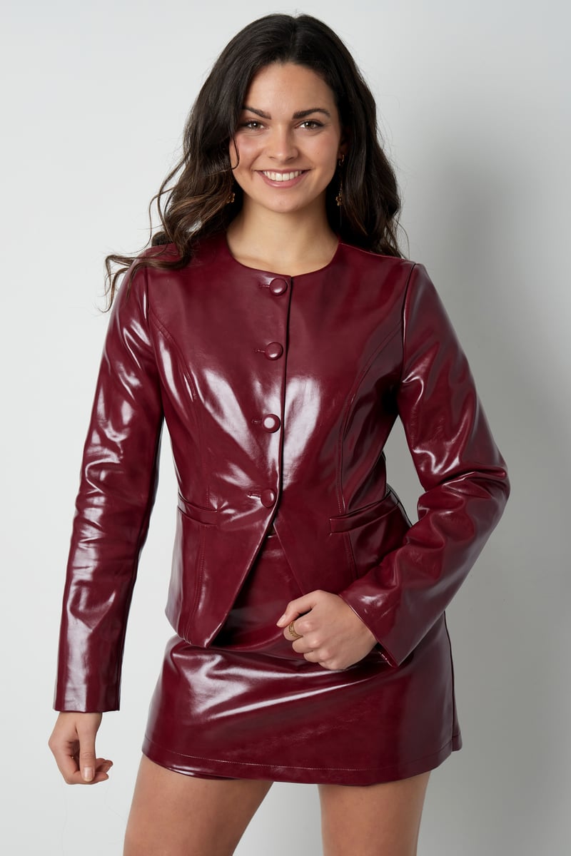 Trendy PU top - Black