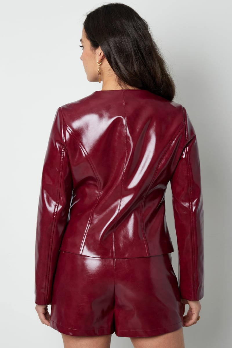 Trendy PU top - Black