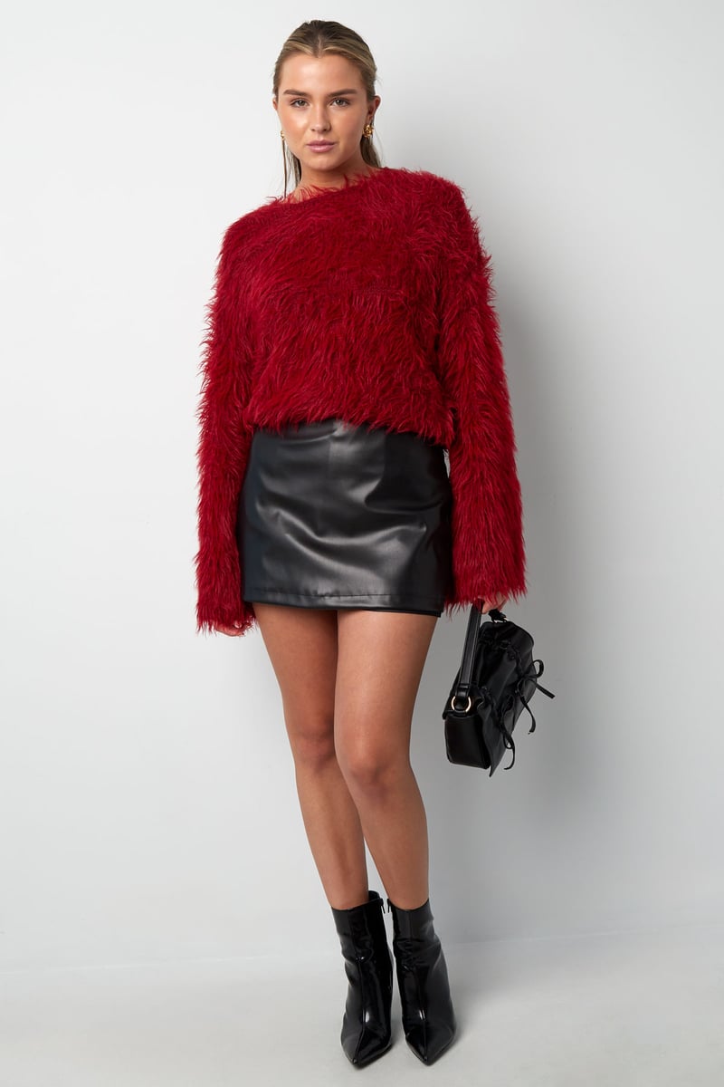 Fluffy finesse top - Burgundy