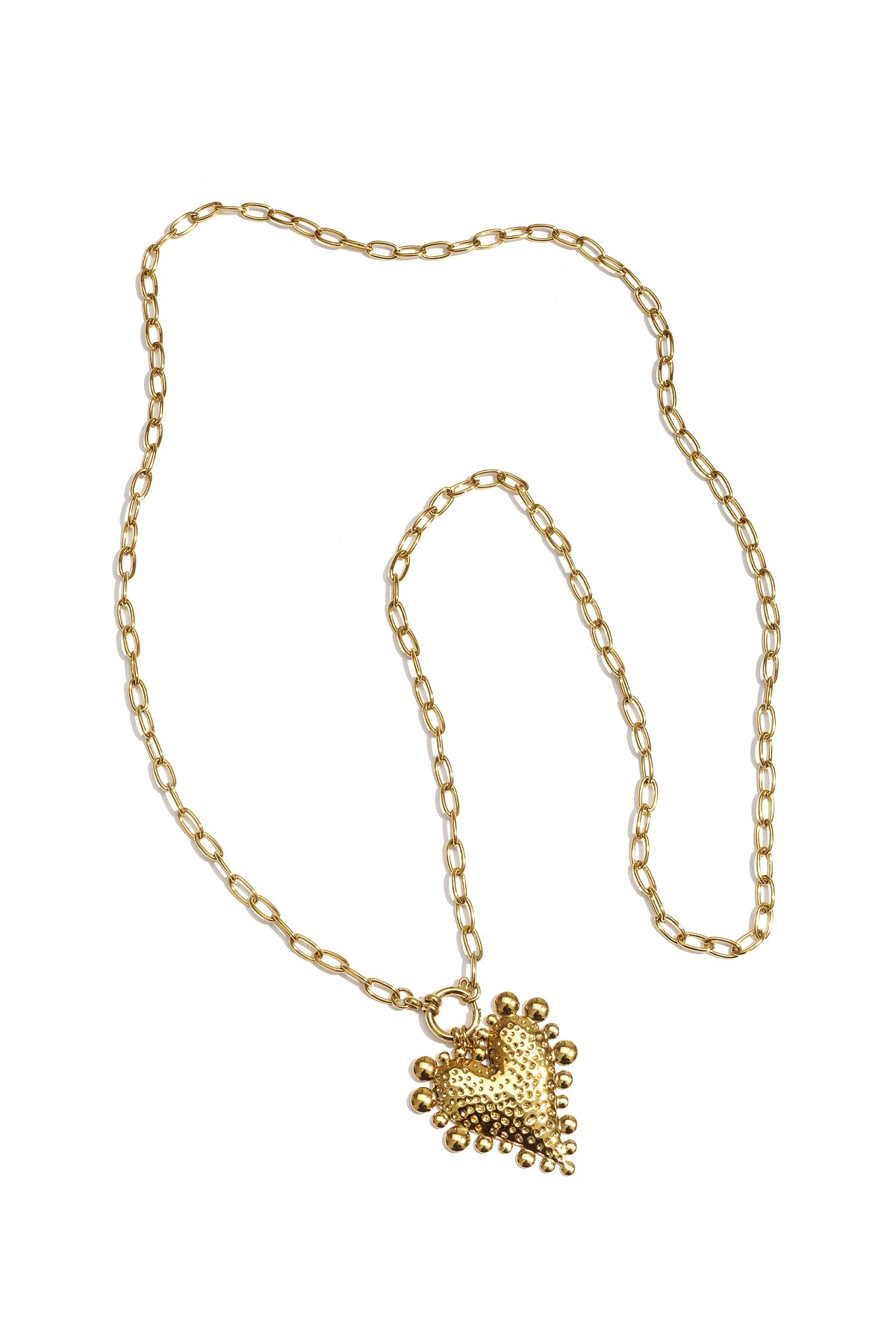 Lange ketting met chunky hart charm
