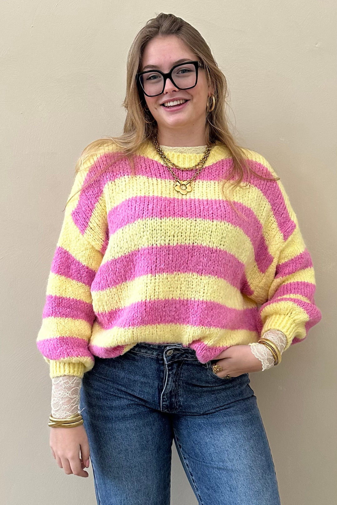 Trui gestreept one size