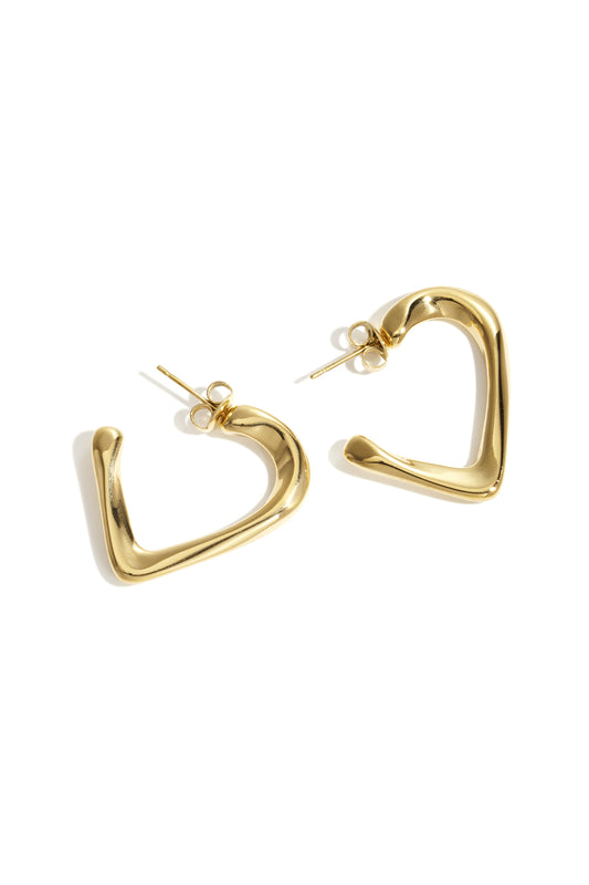 Hoop Earrings Heart Simple Daily Simple Series Women's jewelry