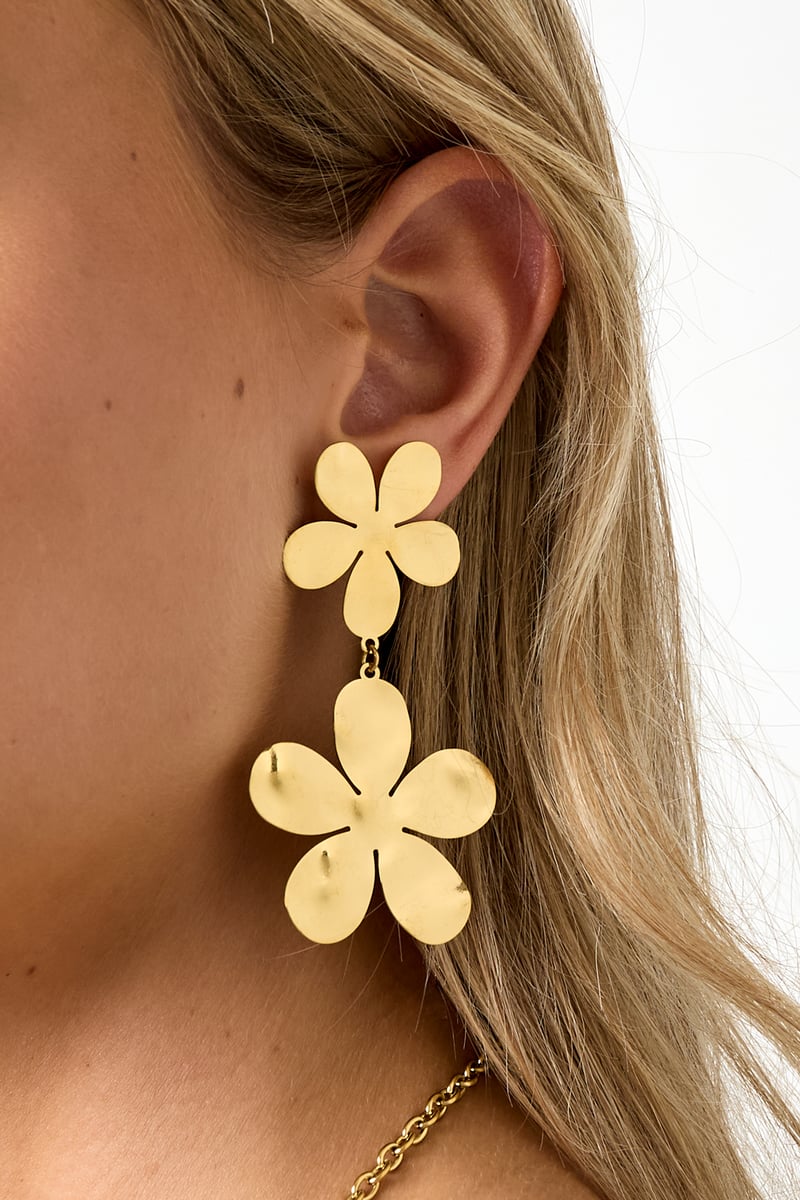 Stainless Steel Drop Earrings Flower Casual Daily Simple Series Women's jewelry