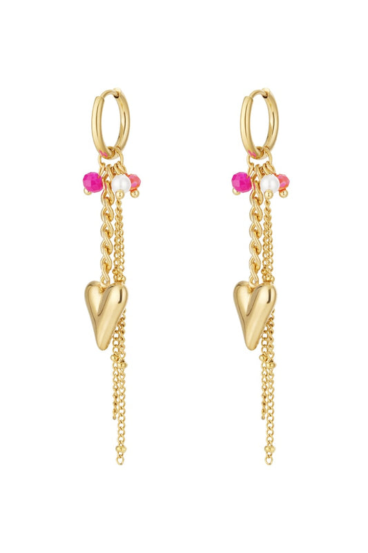 Heart drop earrings
