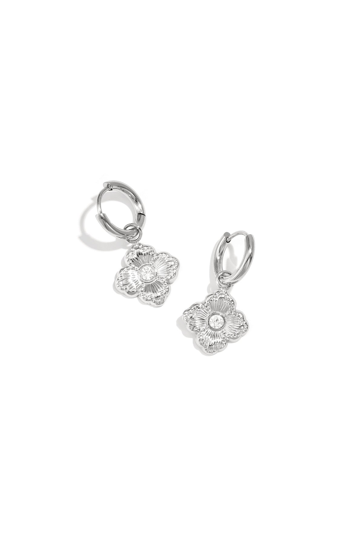 Stainless Steel Drop Earrings Flower Simple Daily Simple Series Women's jewelry