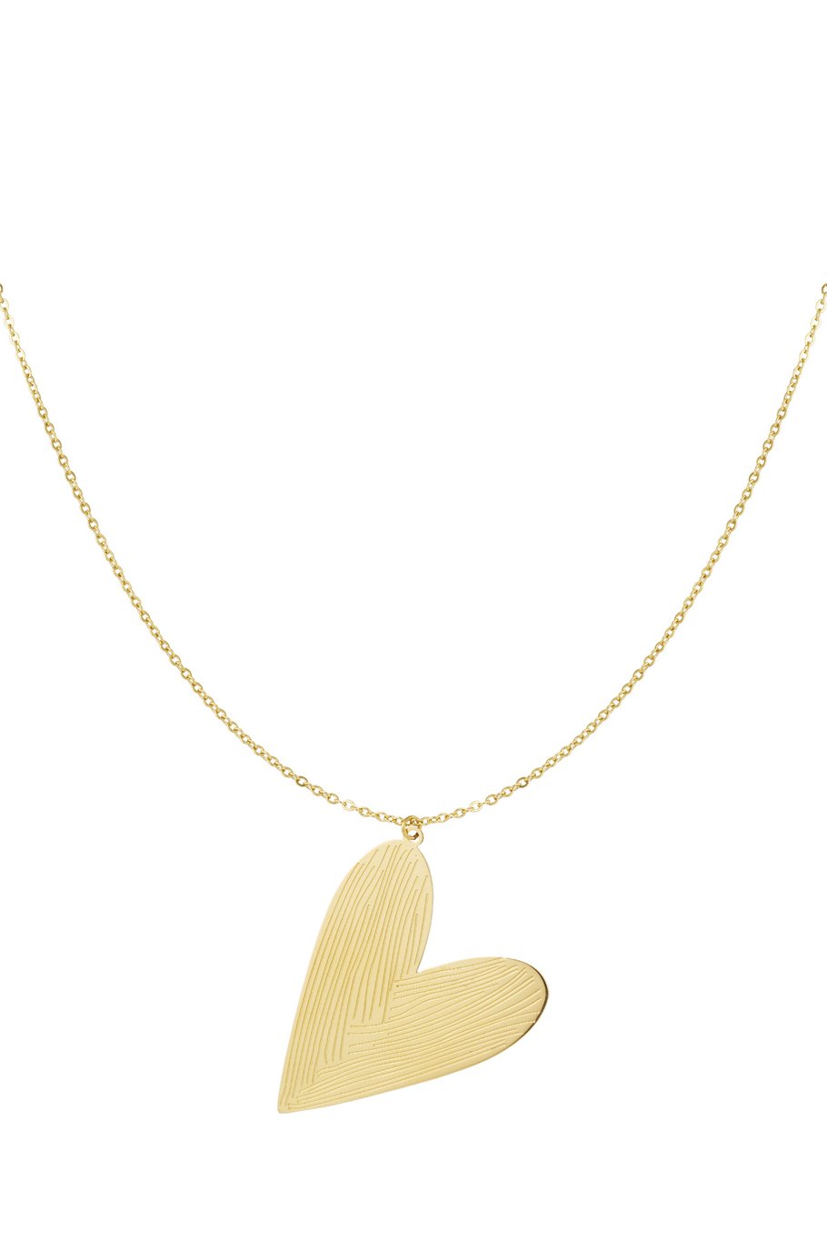 LANGE KETTING MET SCHUIN GROOT HART - GOUDEN KETTING