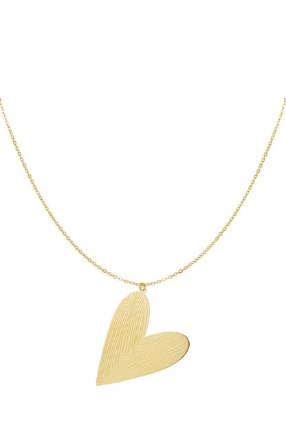LANGE KETTING MET SCHUIN GROOT HART - GOUDEN KETTING