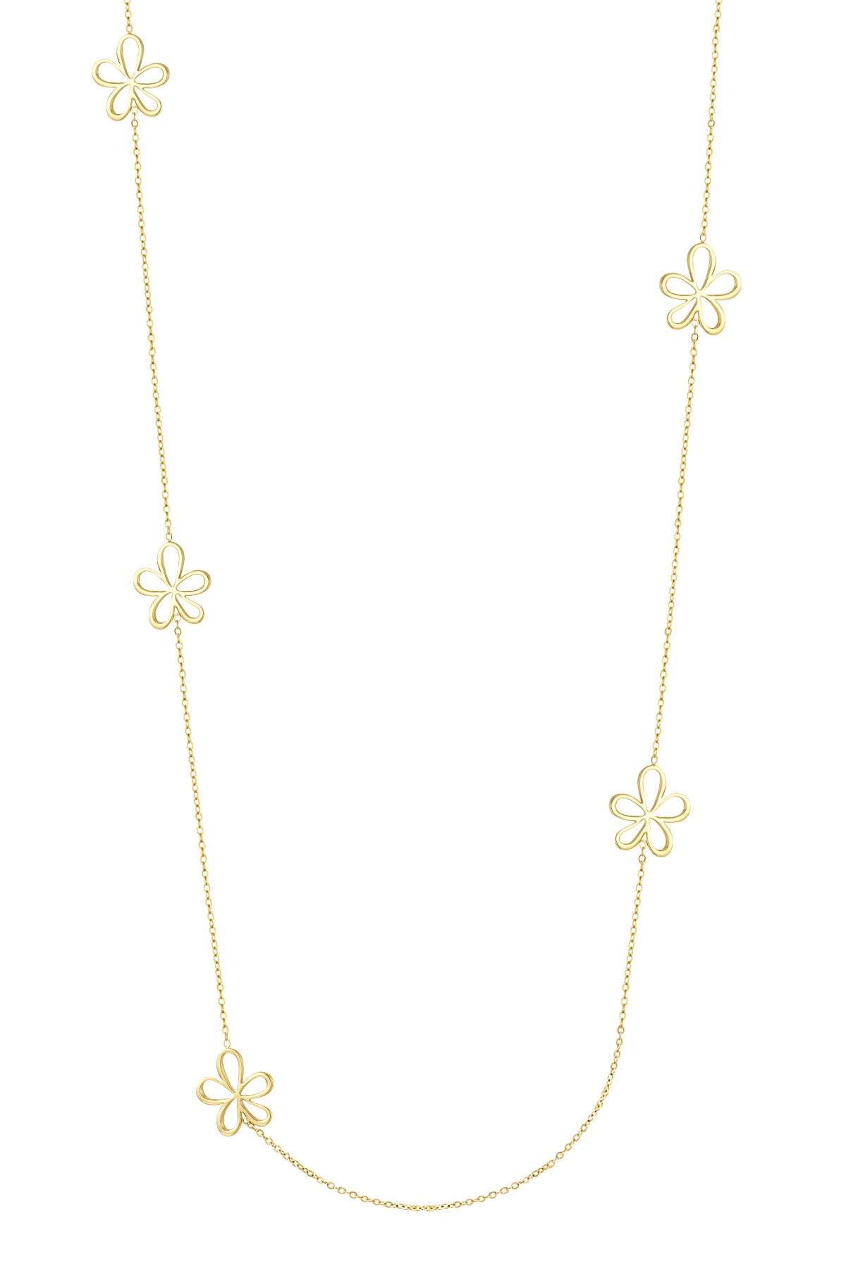 lange ketting met bloemen bedels