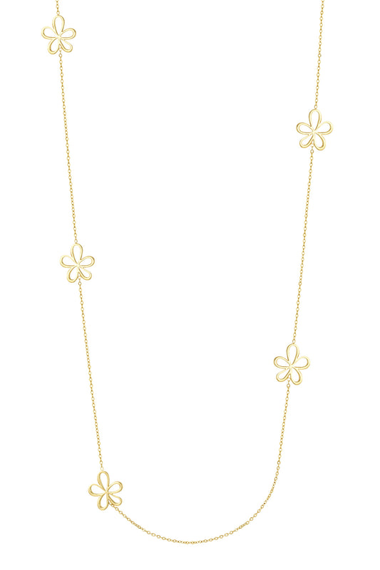 lange ketting met bloemen bedels