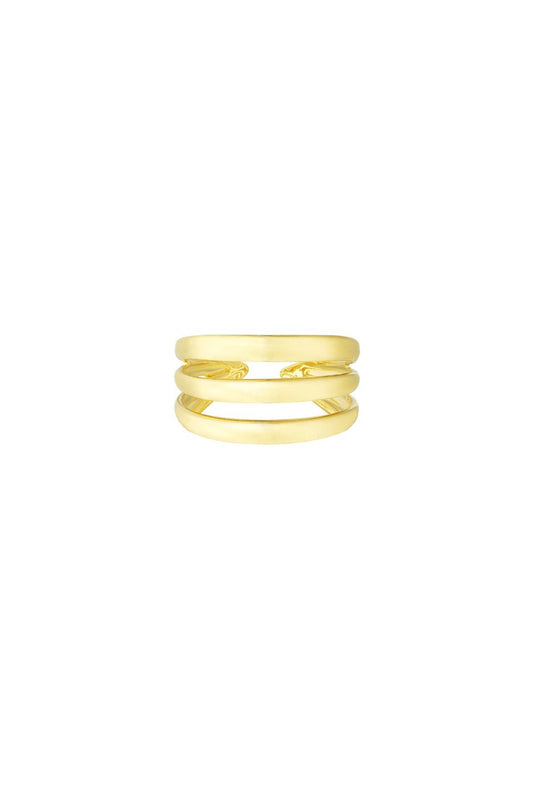 VINTAGE DRIELAAGSE RING - GOUDEN RING