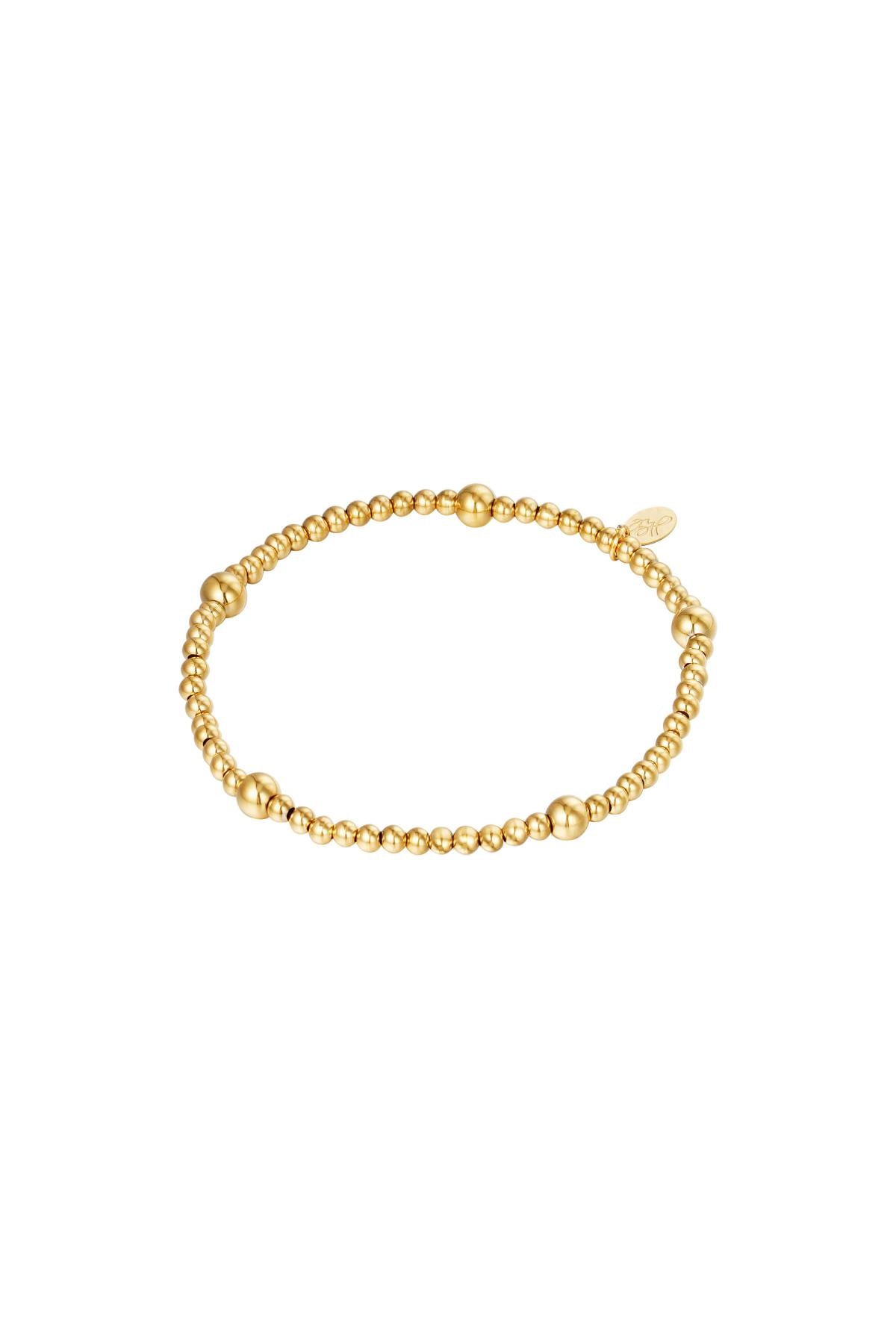 Bracelet Beady Gold Color Stainless Steel