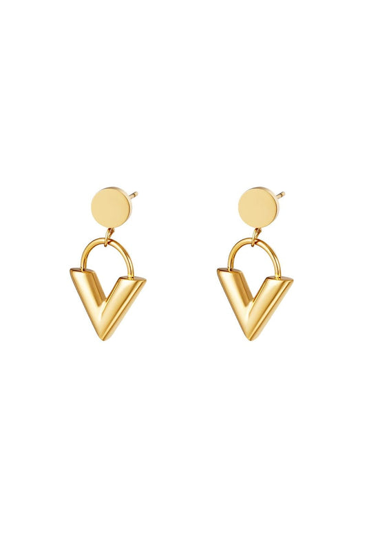 Earrings Venus Gold Color Stainless Steel
