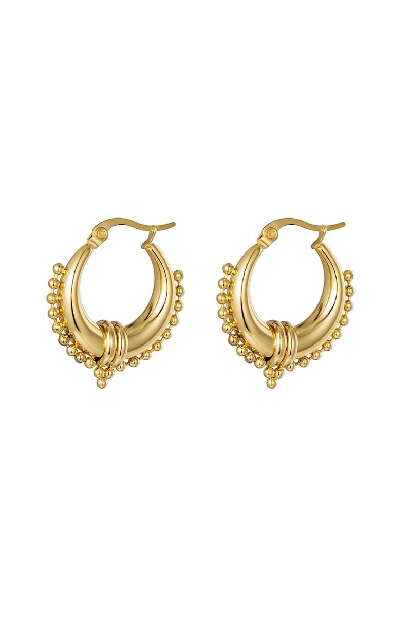 Earrings Saraswati Gold Color Stainless Steel