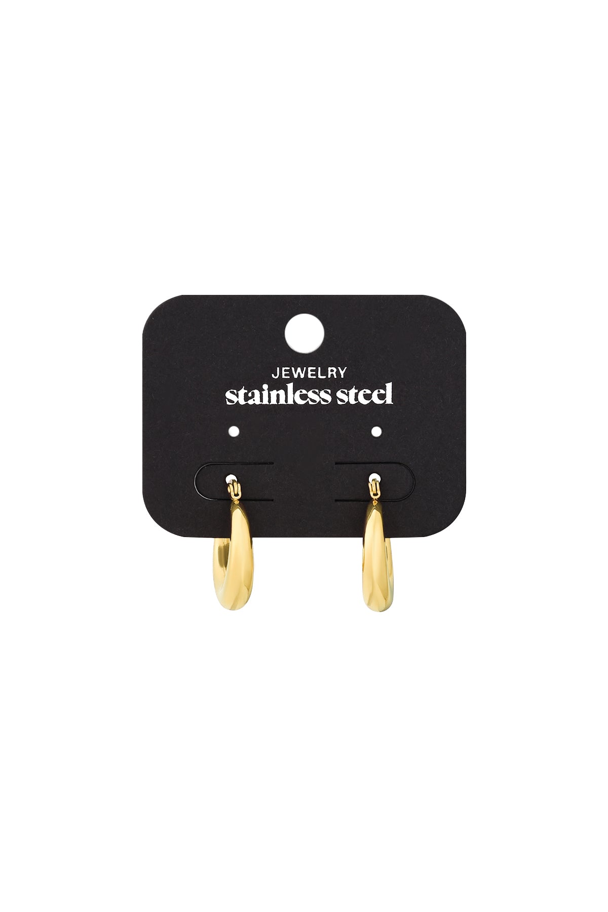 Earrings Arched Gold Color Stainless Steel