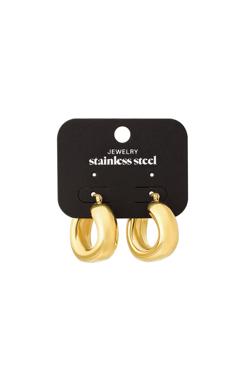 Bold hoop earrings Gold Color Stainless Steel