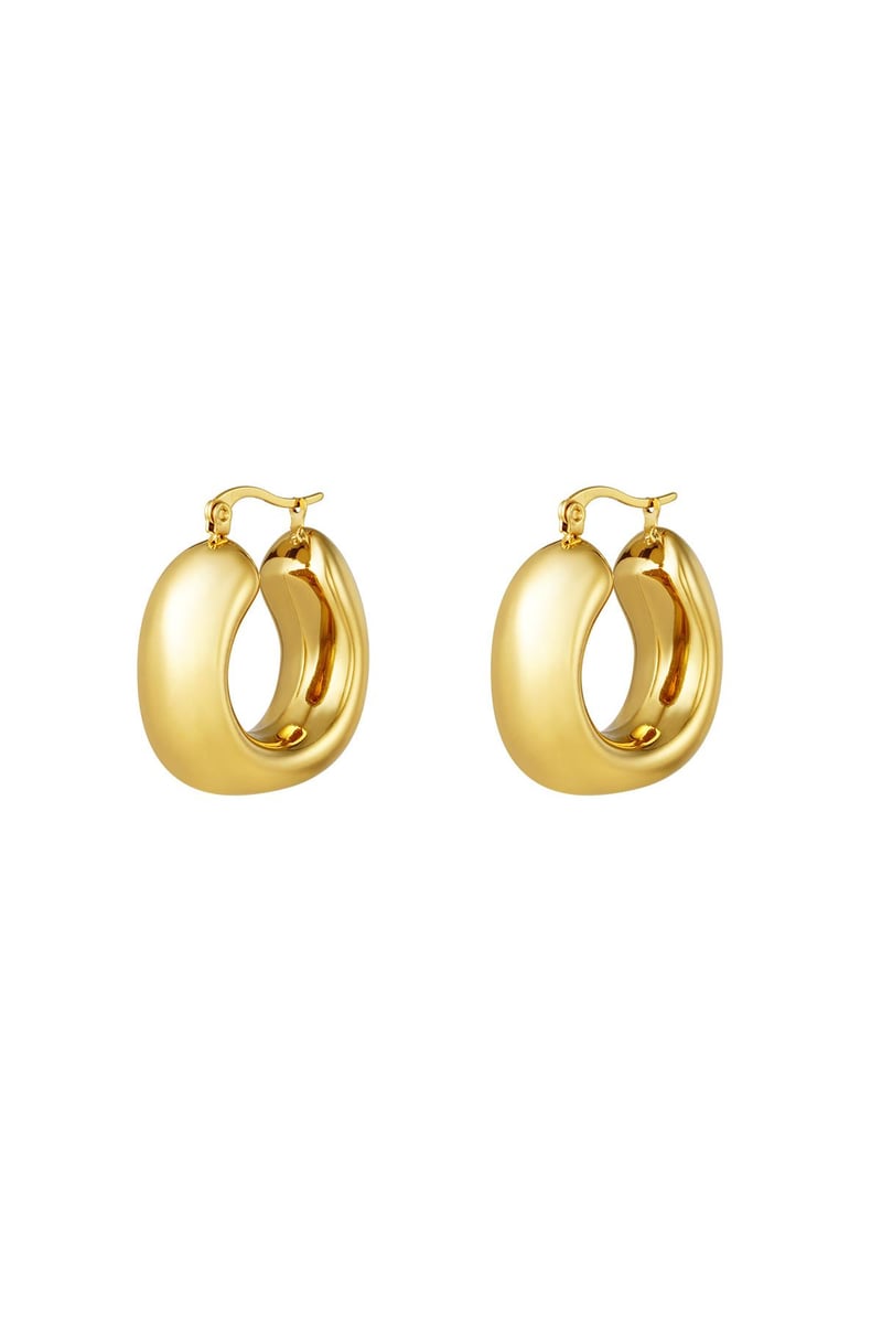 Bold hoop earrings Gold Color Stainless Steel