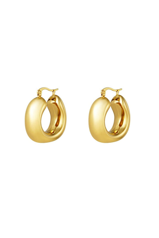 Bold hoop earrings Gold Color Stainless Steel