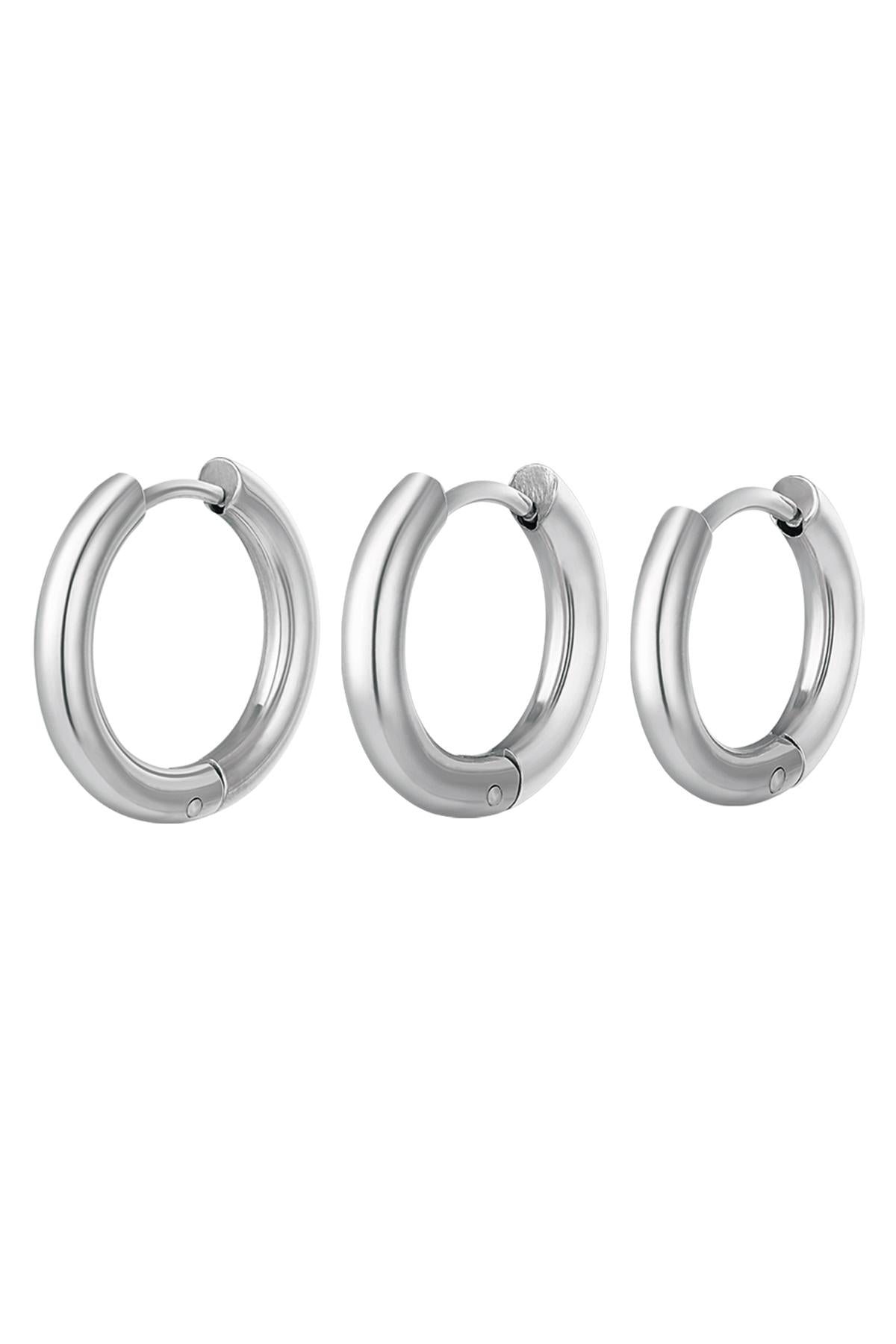 Creoles set 3 hoop earrings Gold Color Stainless Steel