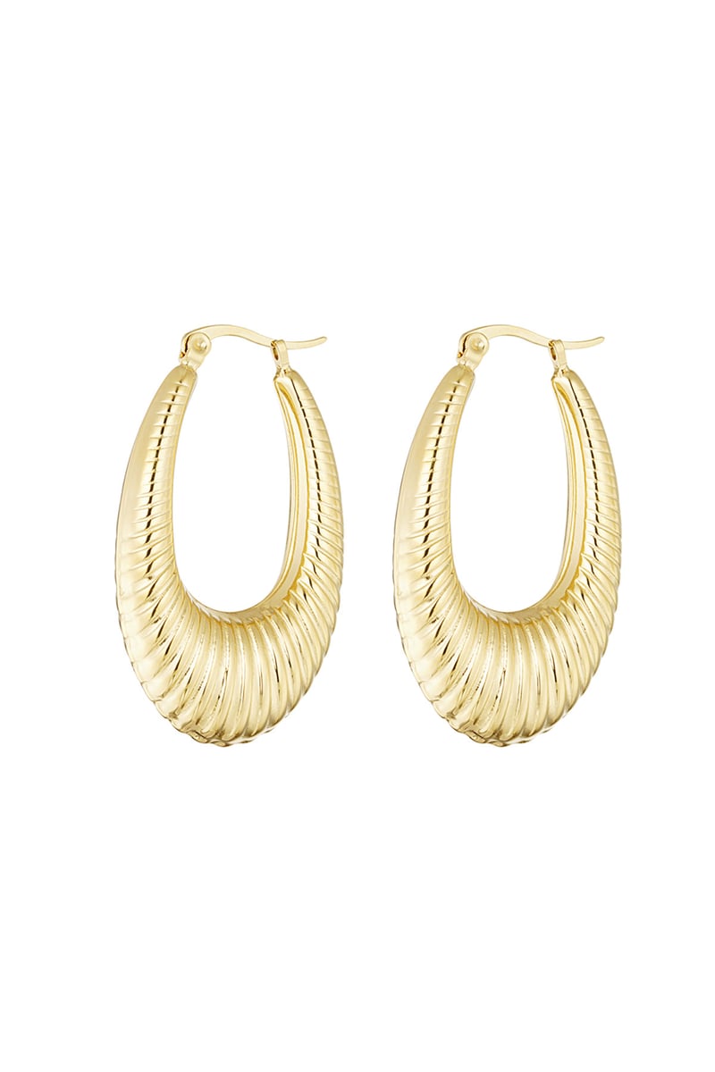 stainless steel geometric oval earrings