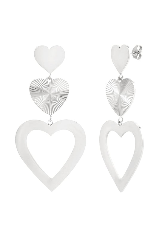 earrings three hearts