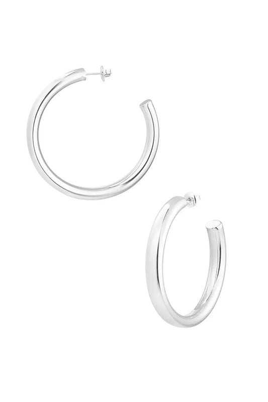 SILVER SIMPLE HOOPS - OORBELLEN